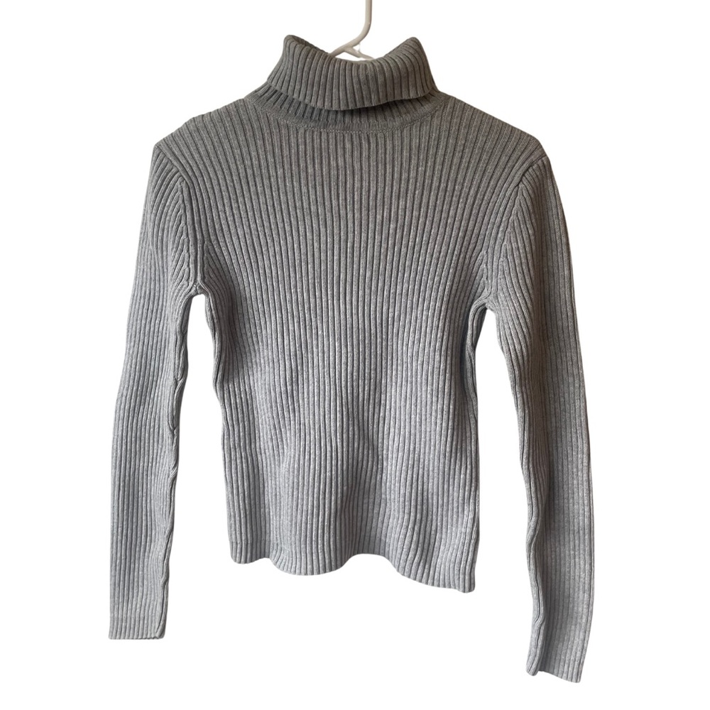 Gray Ribbed Vintage Turtleneck Sweater - SONIMA life + style - Like New